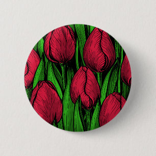 Red tulips 2 inch round button