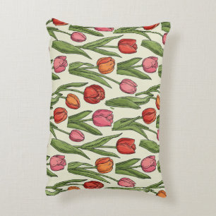 Red Tulips Accent Pillow