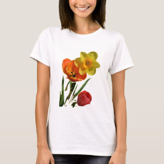 Red tulips and yellow daffodil flowers T-Shirt