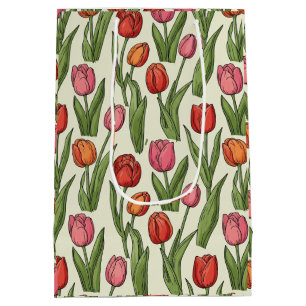 Red Tulips Design Medium Gift Bag