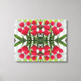Red Tulips Digital Design Wrapped Canvas