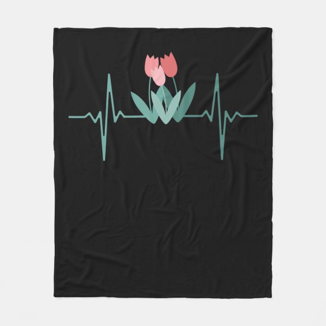 Red Tulips Fleece Blanket (Front)