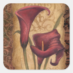 Red Tulips I Square Sticker