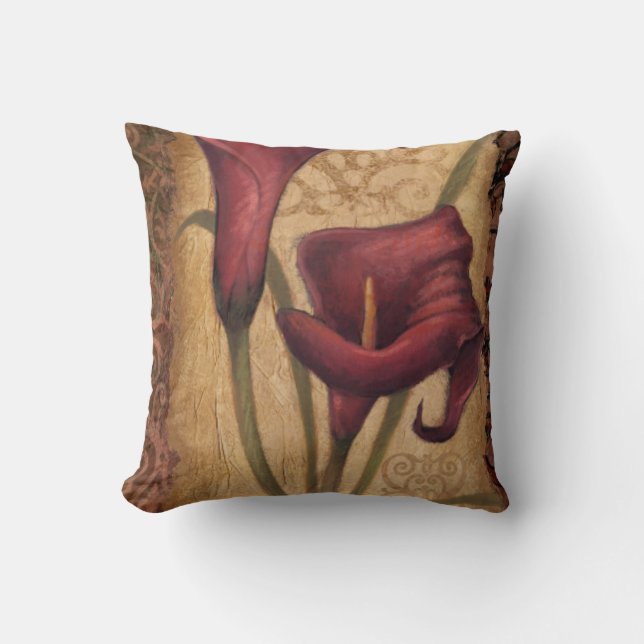 Red Tulips I Throw Pillow (Front)