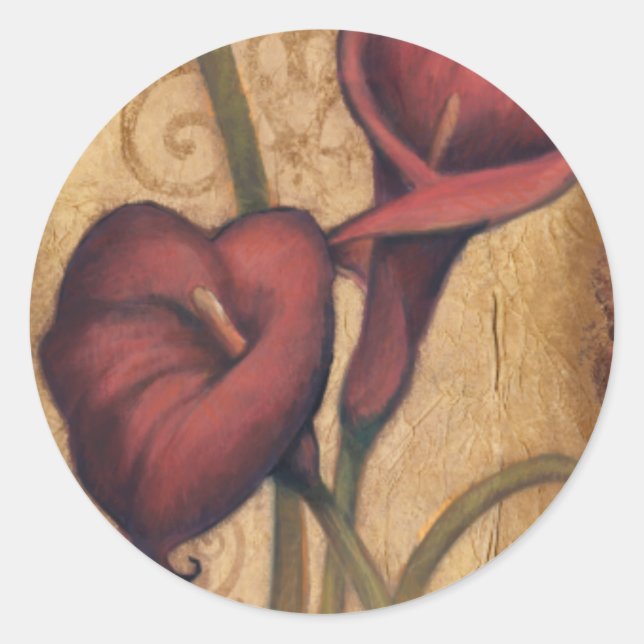Red Tulips II Classic Round Sticker (Front)