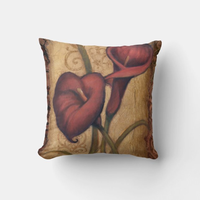 Red Tulips II Throw Pillow (Front)