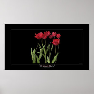 RED TULIPS Inspirational Art Poster
