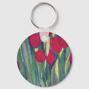 Red Tulips Keychain