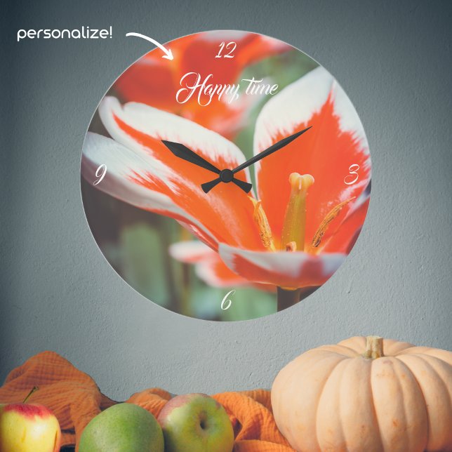 Red tulips large clock (Creator Uploaded)