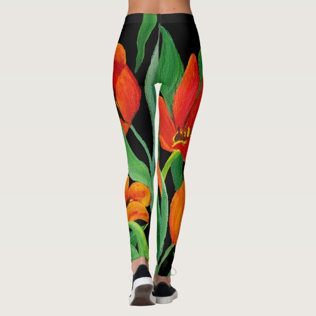 Red Tulips Leggings (Back)