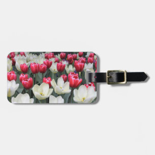 Red Tulips Luggage Tag Personalized