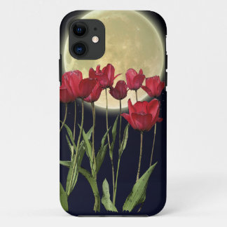 Red Tulips & Moon Art iPhone 5 Case