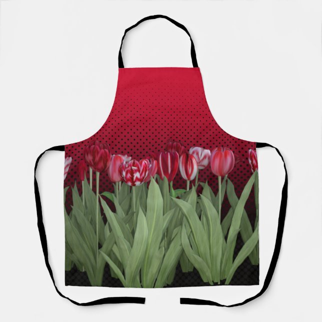 Red Tulips on Gradient Apron (Front)