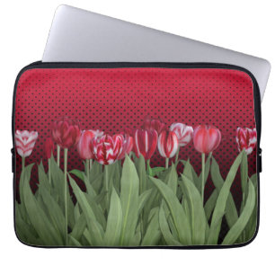 Red Tulips on Gradient Laptop Sleeve