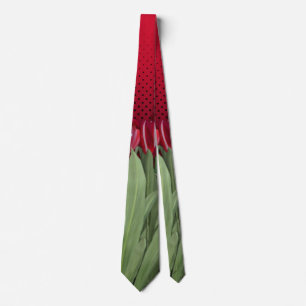 Red Tulips on Gradient Tie