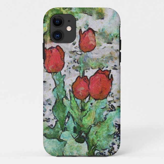 Red tulips painting Case-Mate iPhone case (Back)