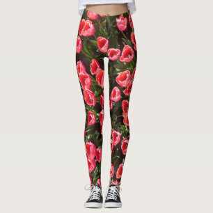 Red Tulips Pattern Legging