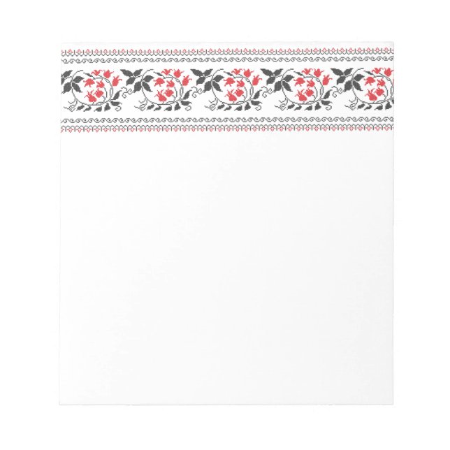 Red tulips pattern notepad (Front)