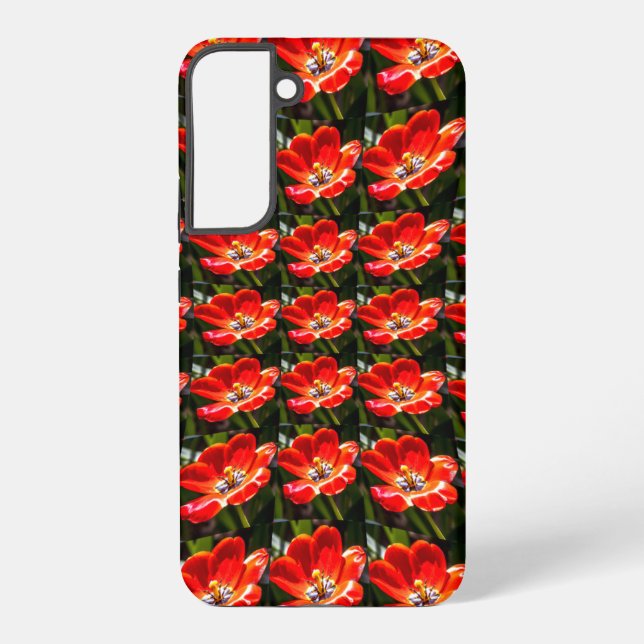 Red Tulips Pattern Samsung Galaxy S22+ Case (Back)