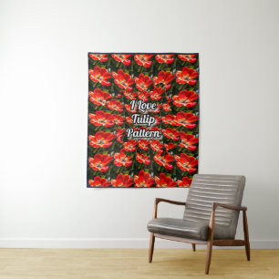 Red Tulips Pattern Tapestry