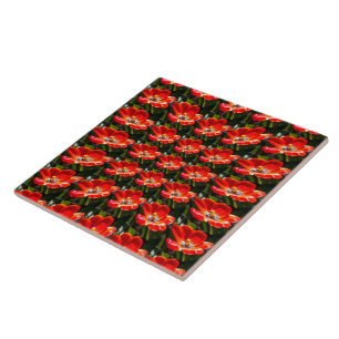 Red Tulips Pattern Tile