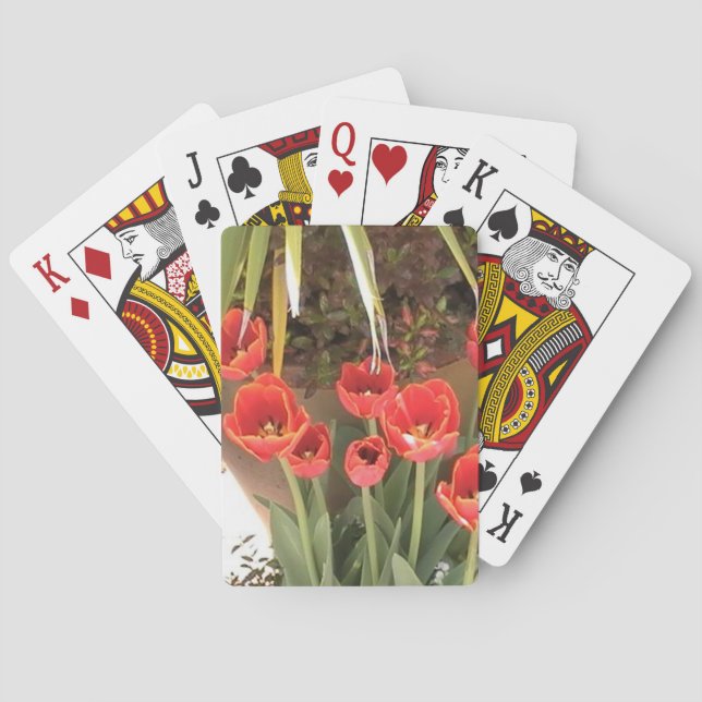 Red Tulips Playing Cards (Back)