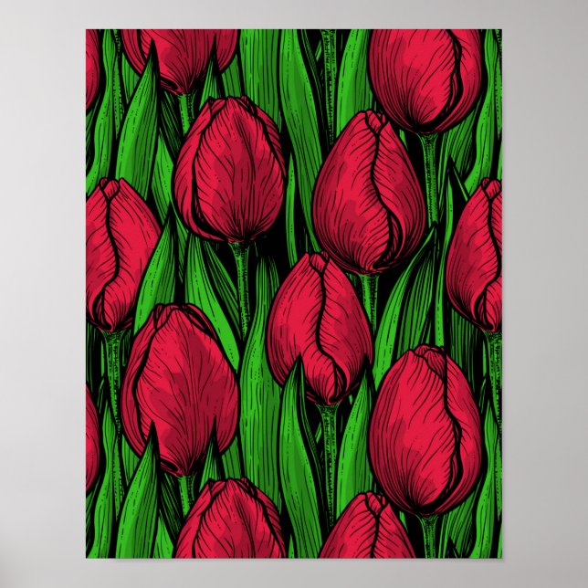 Red tulips poster (Front)