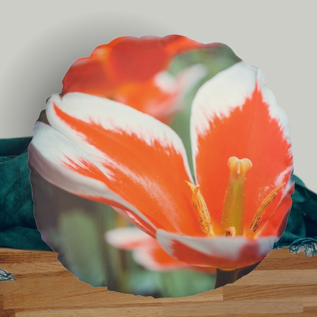 Red tulips round pillow (Creator Uploaded)