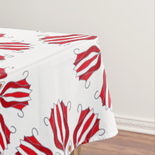 Red tulips seamless pattern tablecloth