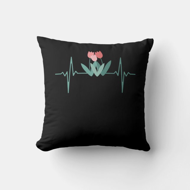 Red Tulips Throw Pillow (Front)