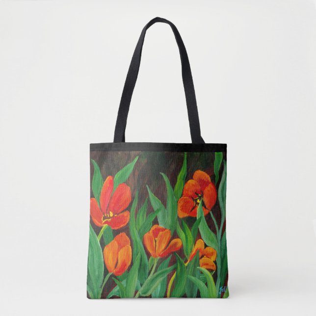 Red Tulips Tote Bag (Front)