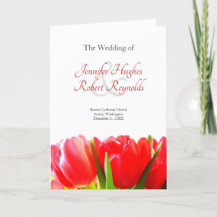 Red Tulips Wedding Program