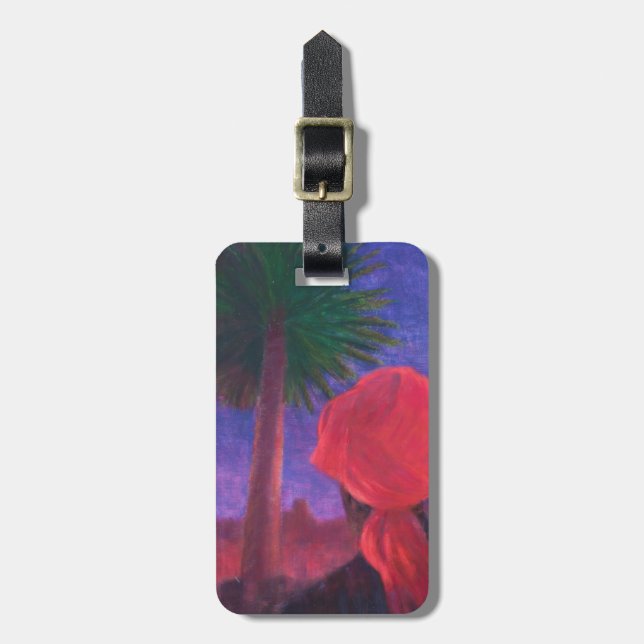Red Turban dusk Jodhpur 2012 Luggage Tag (Front Vertical)