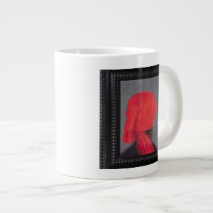 Red Turban on Grey 2014 (Framed) Large Coffee Mug