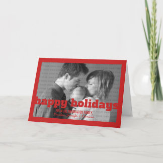 Red Typography Happy Holidays Greeting Card