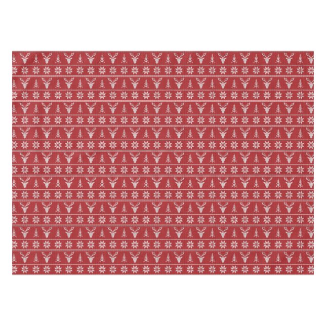 Red ugly Christmas sweater pattern  Tablecloth (Front (Horizontal))