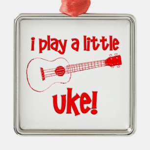 Red Ukulele Metal Ornament