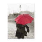 Red Umbrella Black and White Photography