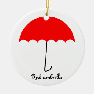 Red umbrella ceramic ornament