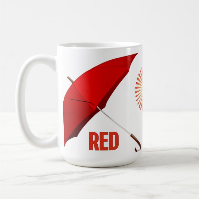 Red umbrella coffee mug (Left)