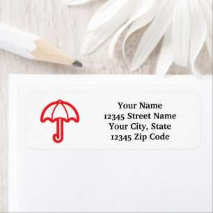Red umbrella logo custom return address labels