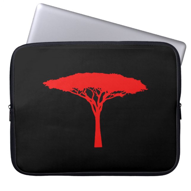 Red Umbrella Tree Laptop Sleeve (Front)