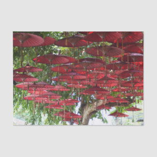 Red Umbrellas in the Sky - Asian Tissue Paper