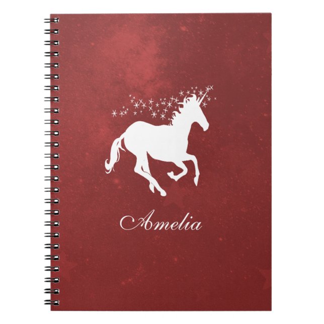 Red Unicorn Carnet personnalisé (Devant)