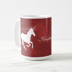 Red Unicorn Personalized Coffee Mug