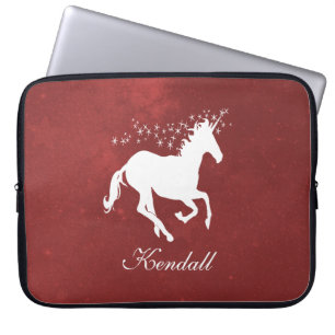 Red Unicorn Personalized Laptop Sleeve