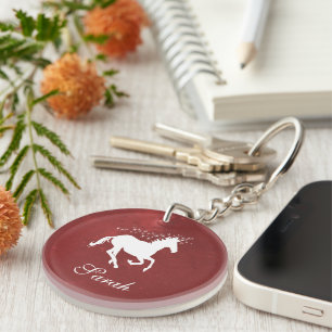 Red Unicorn Personnaliser le Porte - clé acrylique