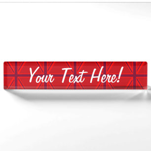 Red Union Jack Nameplate