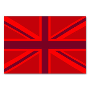 Red Union Jack Table Number