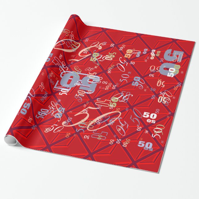 Red Union Jack Wrapping Paper (Unrolled)